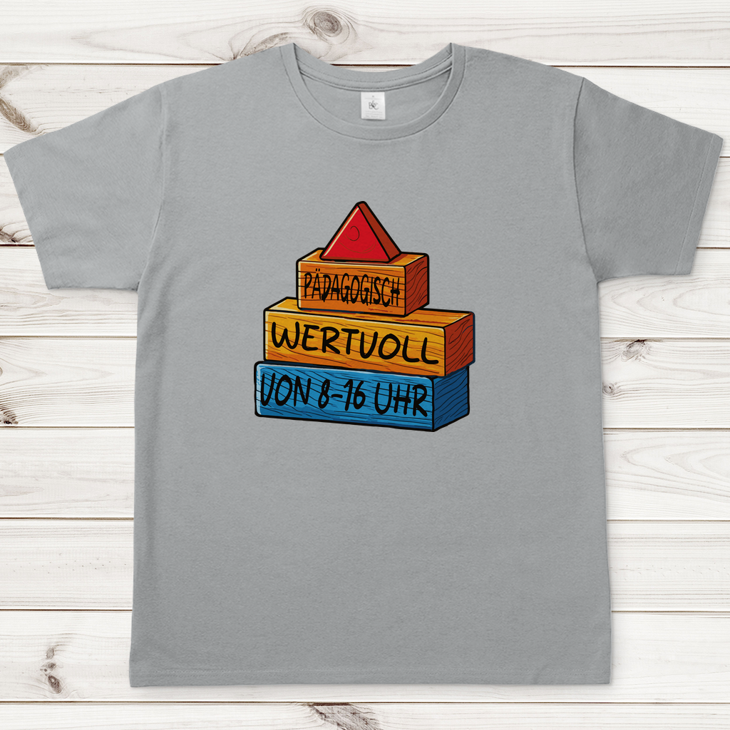 Herren T-Shirt Pädagogisch wertvoll von 8-16Uhr