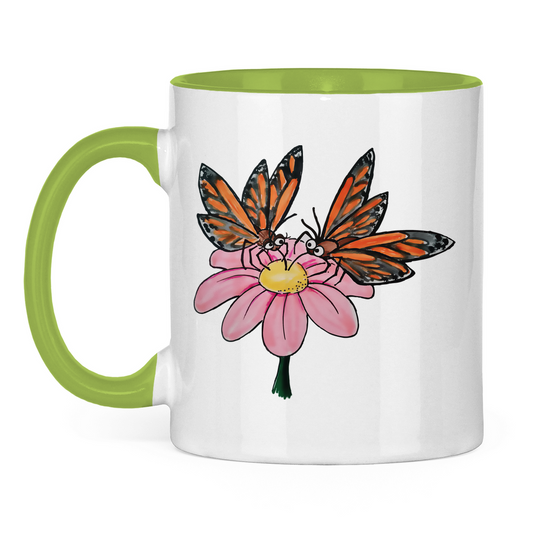 Tasse zweifarbig Krabbelcrew Schmetterlinge