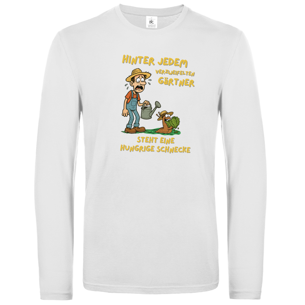 Unisex Langarmshirt Schnecke vs. Gärtner