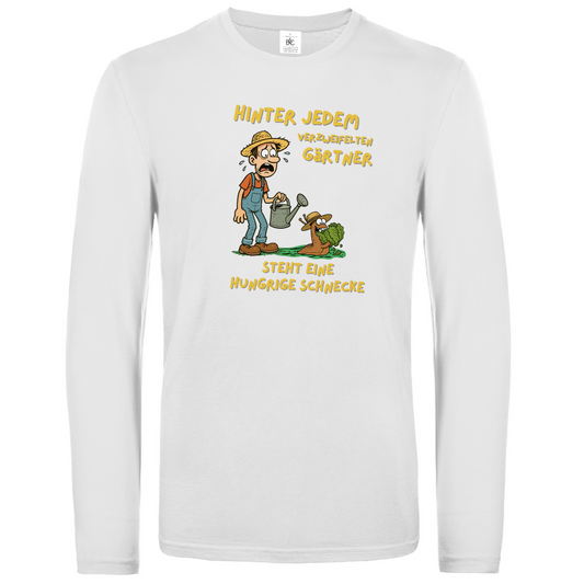 Unisex Langarmshirt Schnecke vs. Gärtner