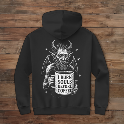 Herren Zipper Hoodie I Burn Souls Before Coffee