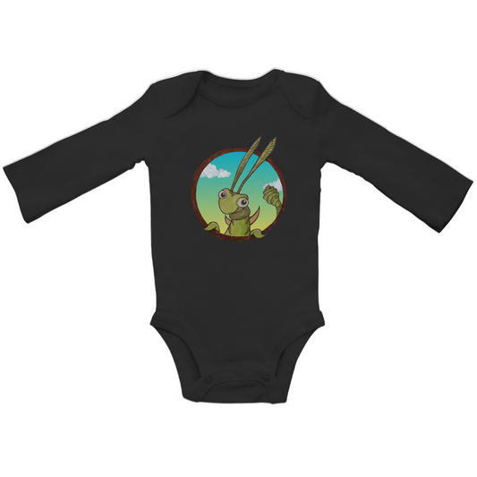 Baby Bio Bodysuite Langarm Kabbelcrew Dornschrecke Kasimir