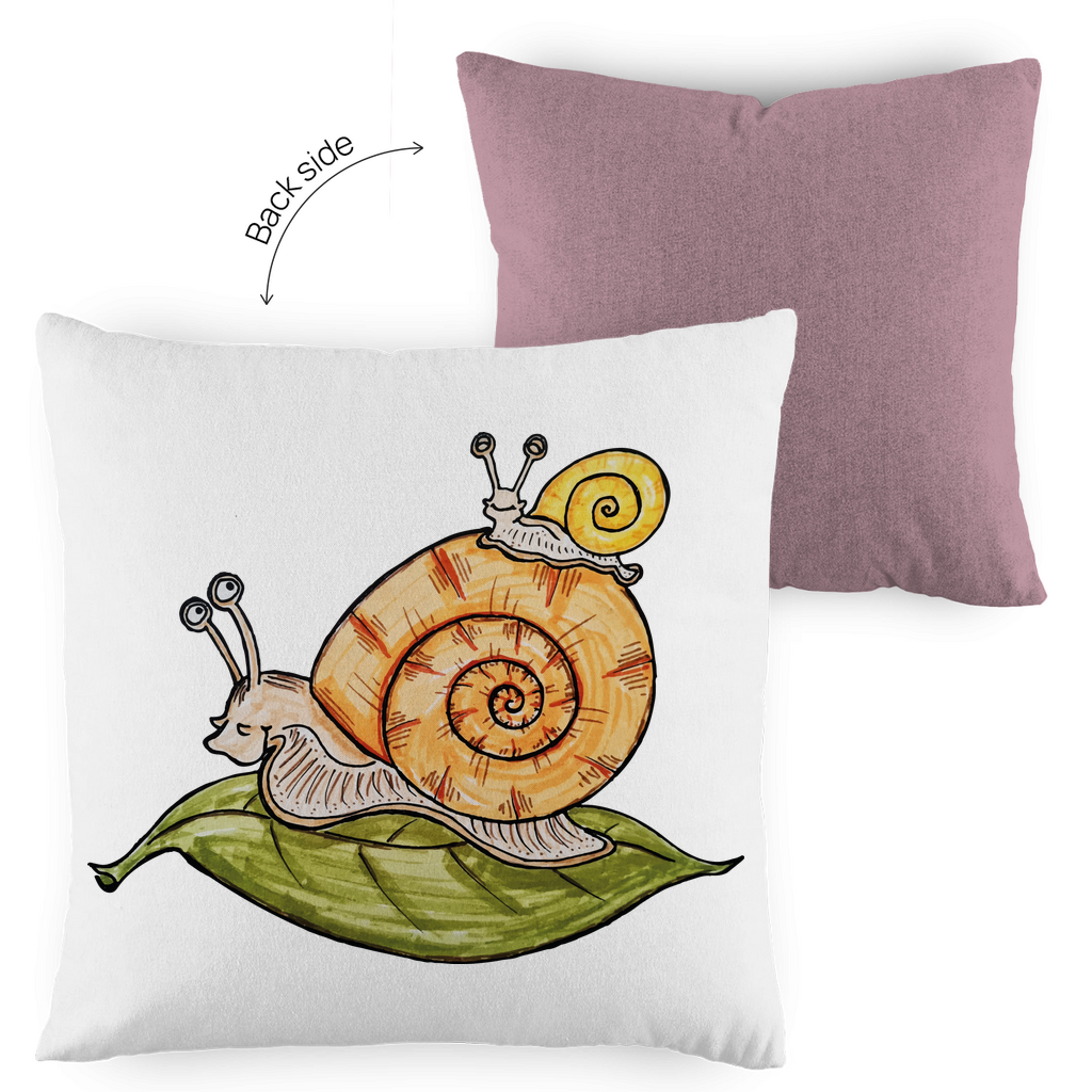 Kopfkissen zweifarbig Krabbelcrew Schnecke on Tour