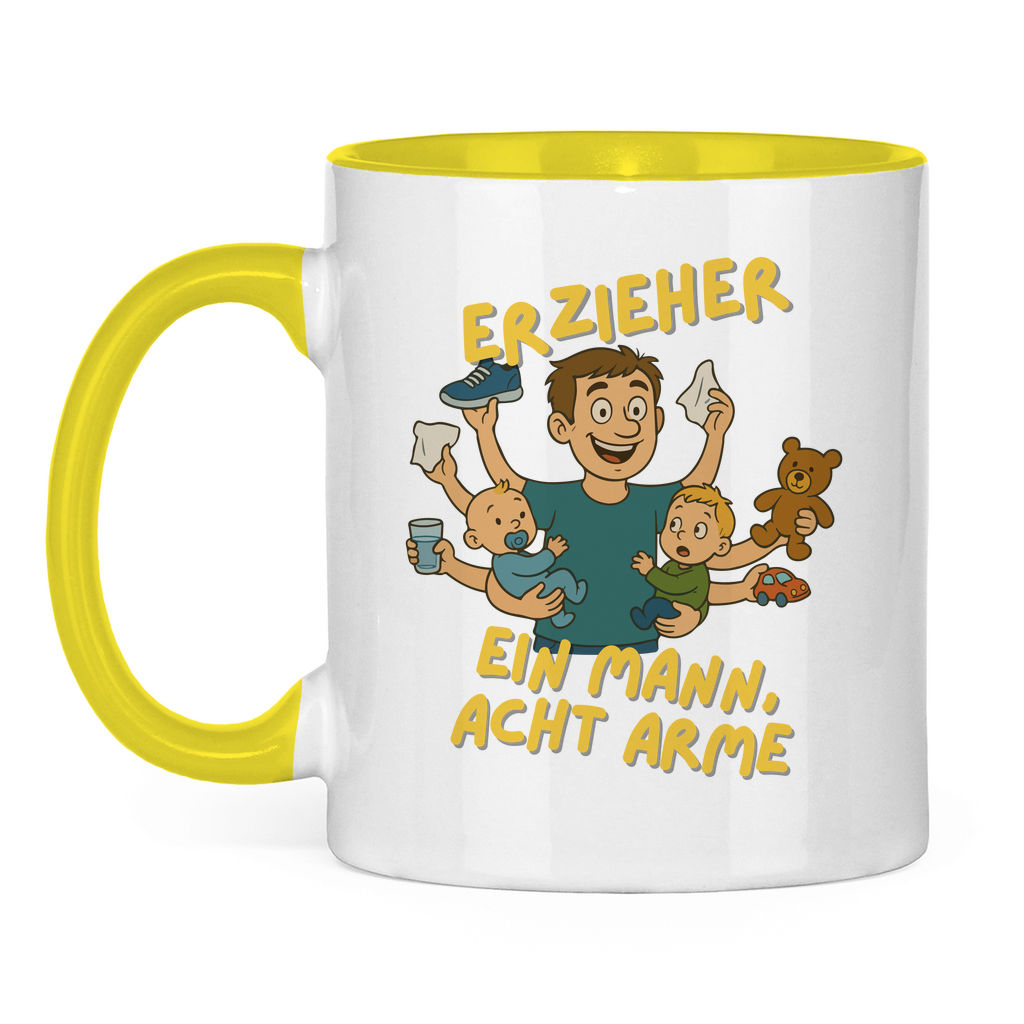 Tasse zweifarbig Erzieher -Erzieher - Ein Mann acht Arme