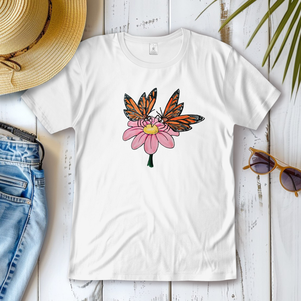 Damen T-Shirt Krabbelcrew Schmetterlinge