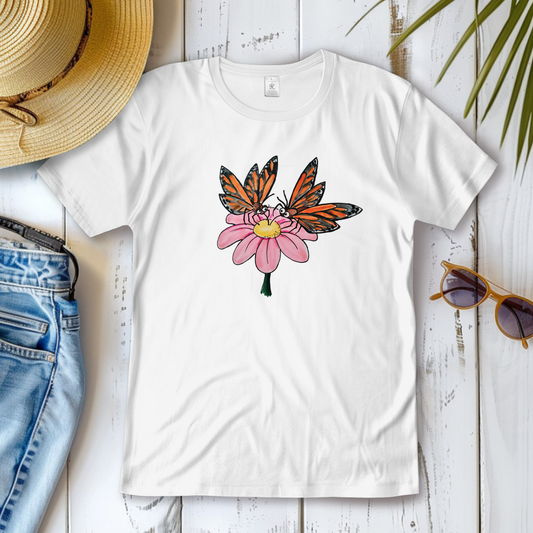 Damen T-Shirt Krabbelcrew Schmetterlinge