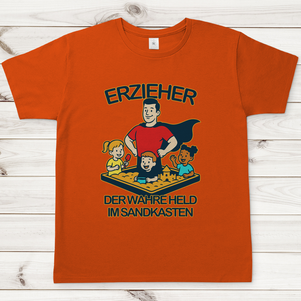 Herren T-Shirt Erzieher - Der wahre Held im Sandkasten