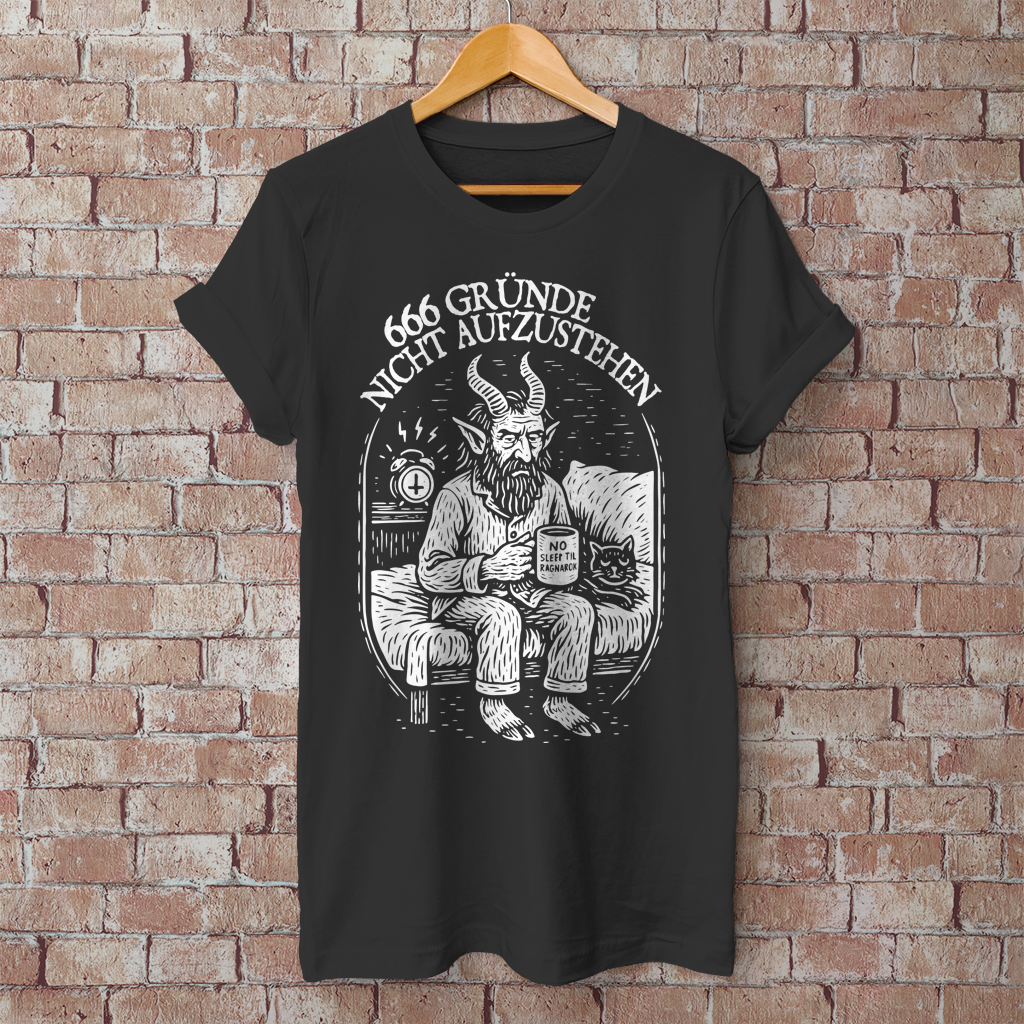 Herren T-Shirt 666 gründe nicht aufzustehen