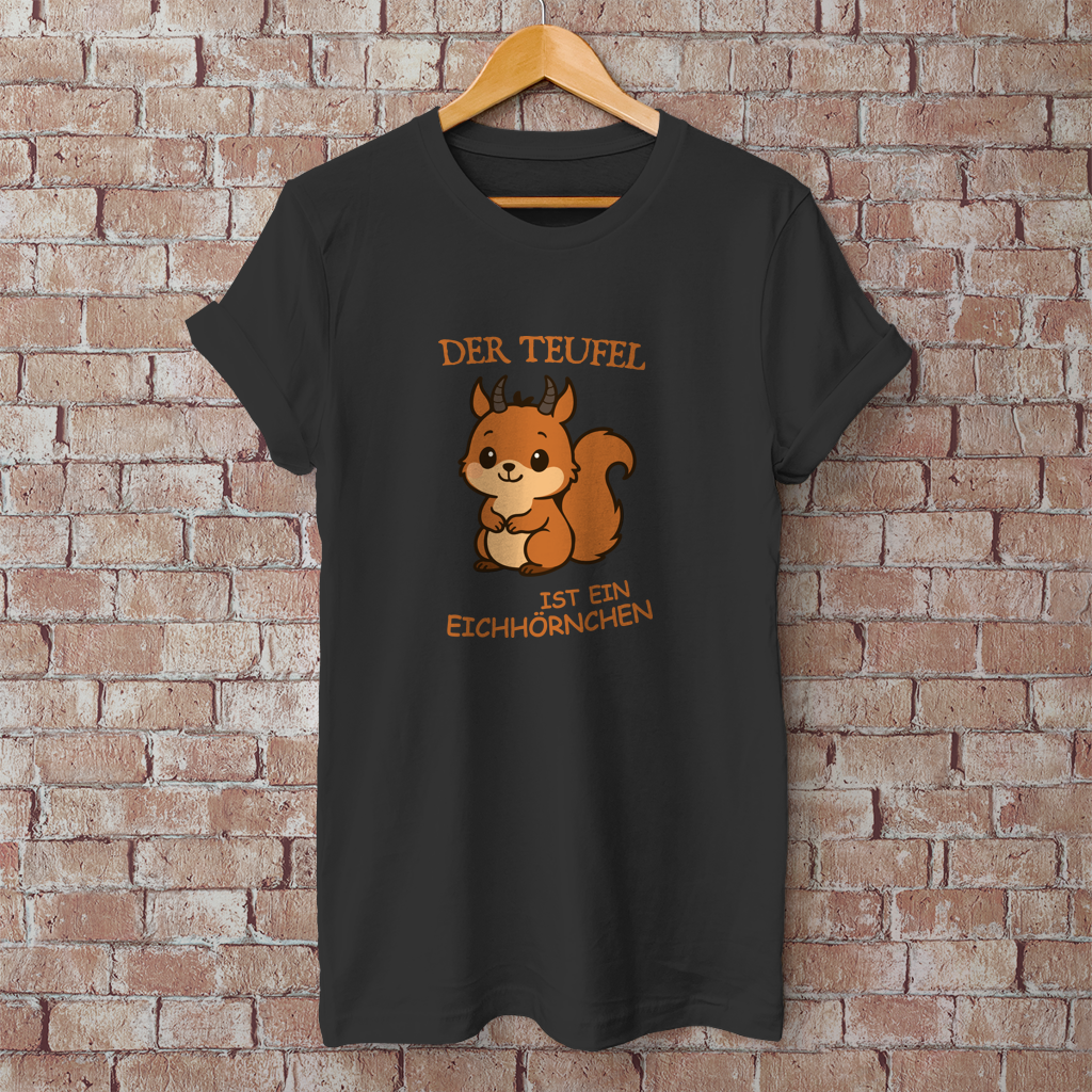 Herren T-Shirt Teufel Eichhörnchen