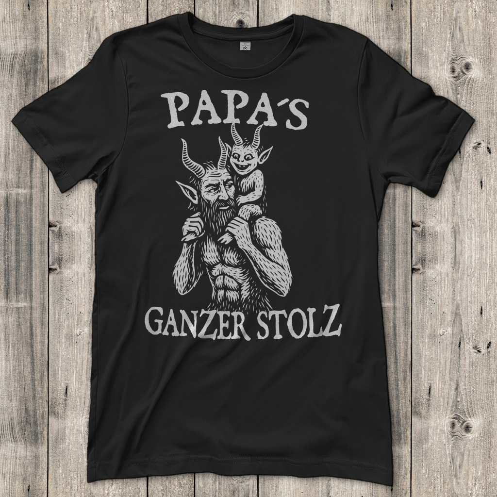 Damen T-Shirt Papa’s ganzer Stolz – Dämonische Vaterfreuden