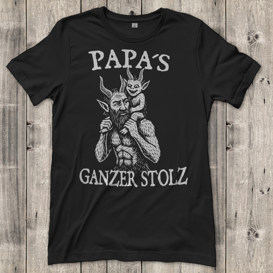 Damen T-Shirt Papa’s ganzer Stolz – Dämonische Vaterfreuden