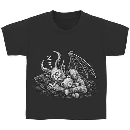 Kinder Basic T-Shirt Schlafender Dämon mit Kuschelbär