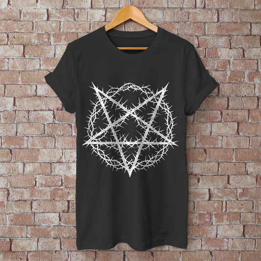 Herren T-Shirt Pentagramm Dornen