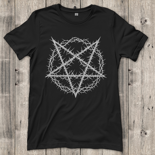 Damen T-Shirt Pentagramm Dornen