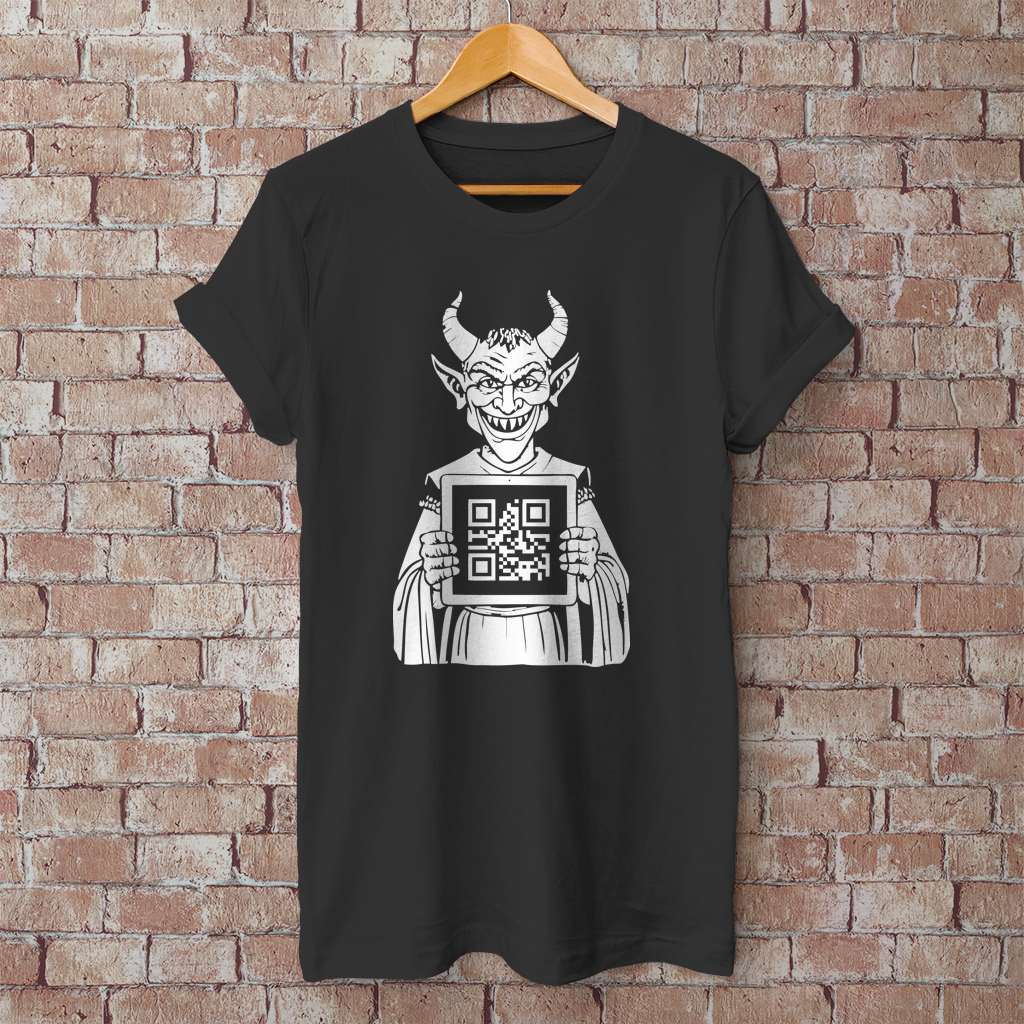 Herren T-Shirt Satan Loves You QR