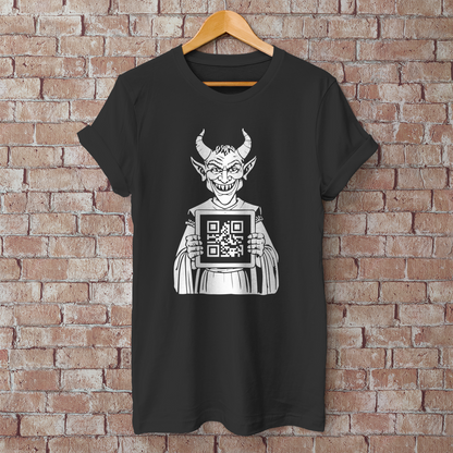 Herren T-Shirt Satan Loves You QR