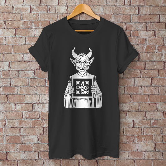 Herren T-Shirt Satan Loves You QR
