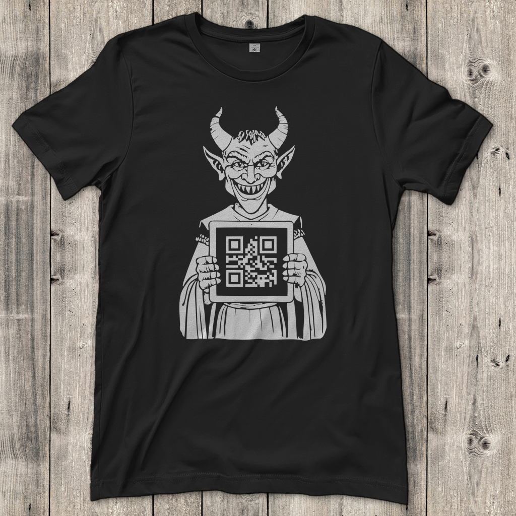 Damen T-Shirt Satan Loves You QR