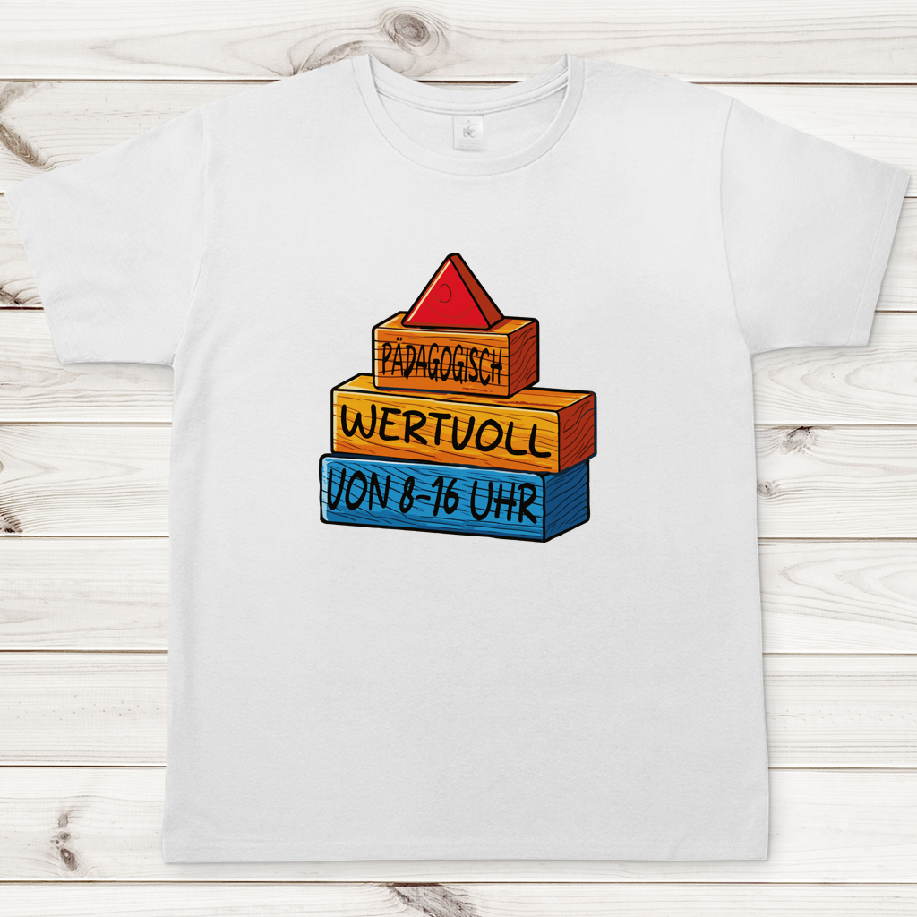 Herren T-Shirt Pädagogisch wertvoll von 8-16Uhr