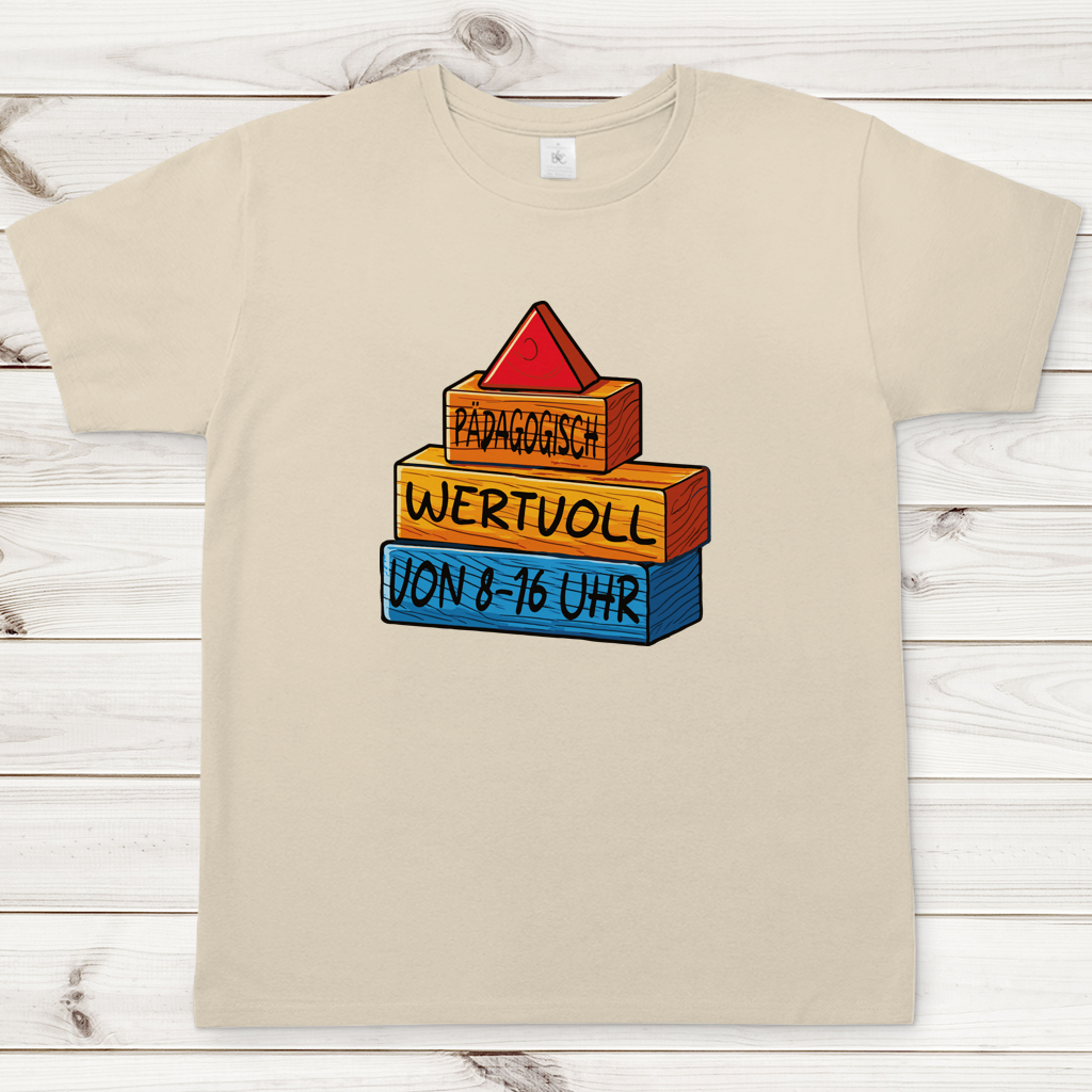 Herren T-Shirt Pädagogisch wertvoll von 8-16Uhr