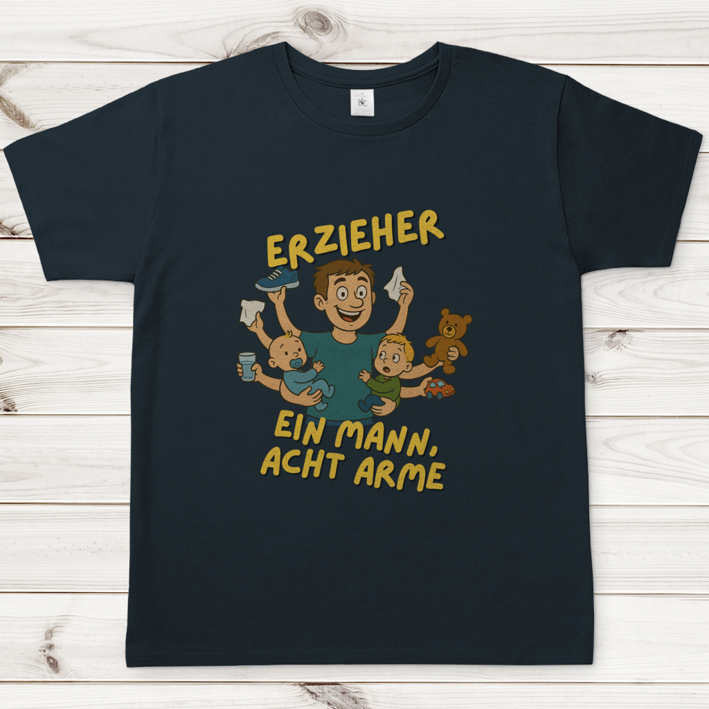 Herren T-Shirt Erzieher - Ein Mann acht Arme