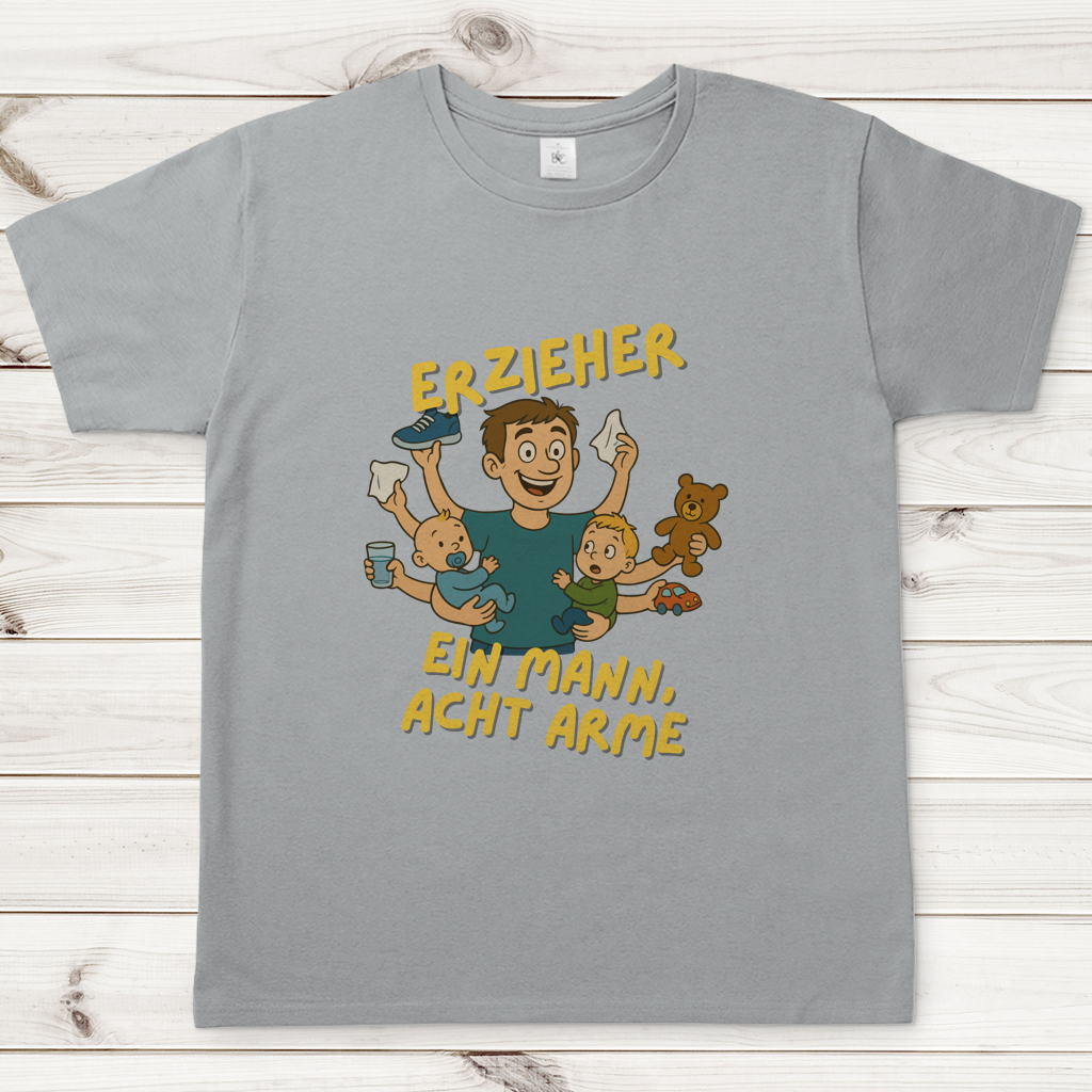Herren T-Shirt Erzieher - Ein Mann acht Arme