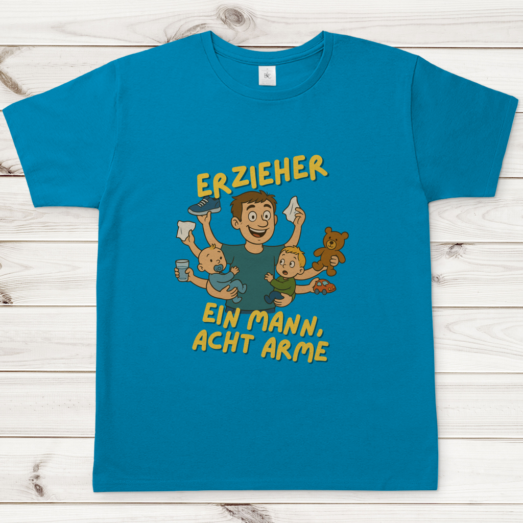 Herren T-Shirt Erzieher - Ein Mann acht Arme