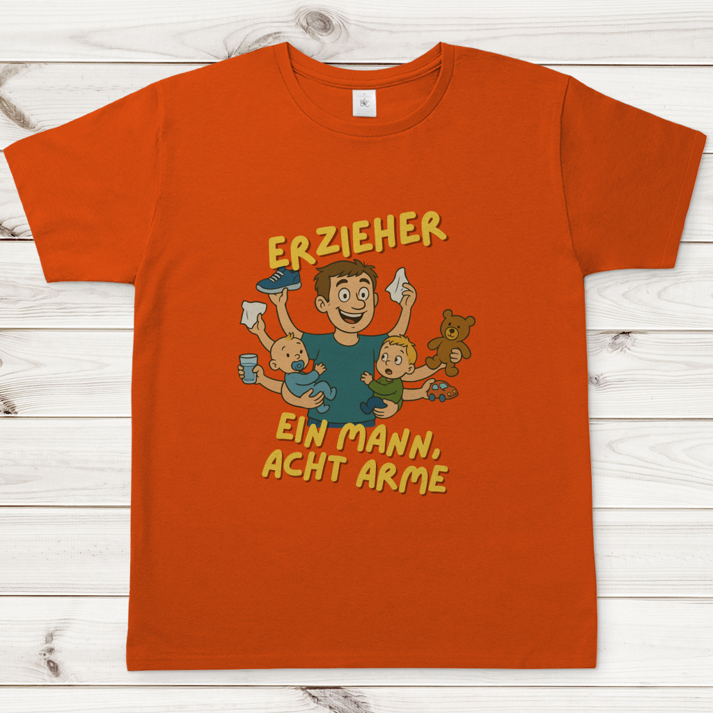 Herren T-Shirt Erzieher - Ein Mann acht Arme