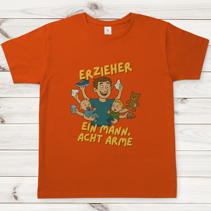 Herren T-Shirt Erzieher - Ein Mann acht Arme
