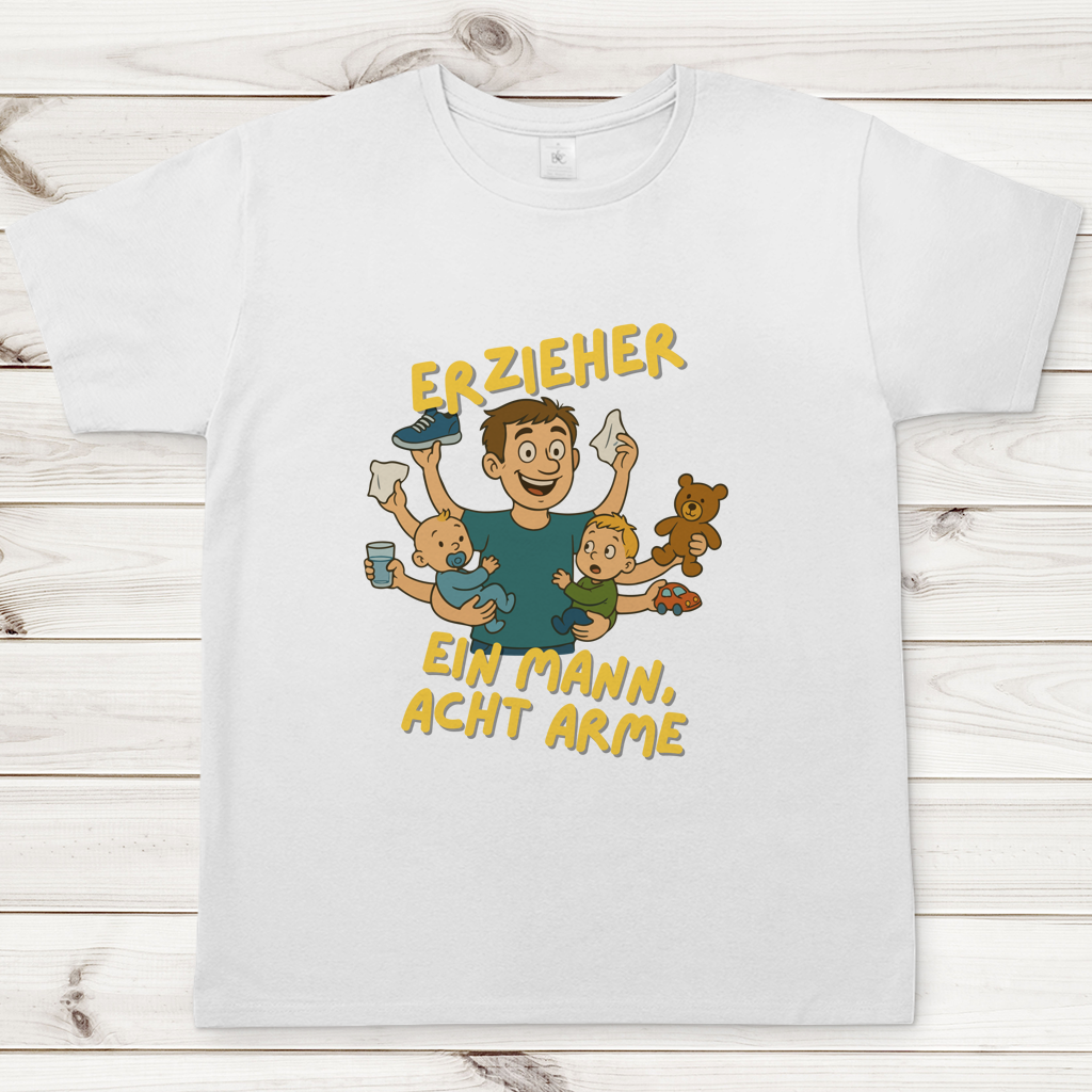Herren T-Shirt Erzieher - Ein Mann acht Arme