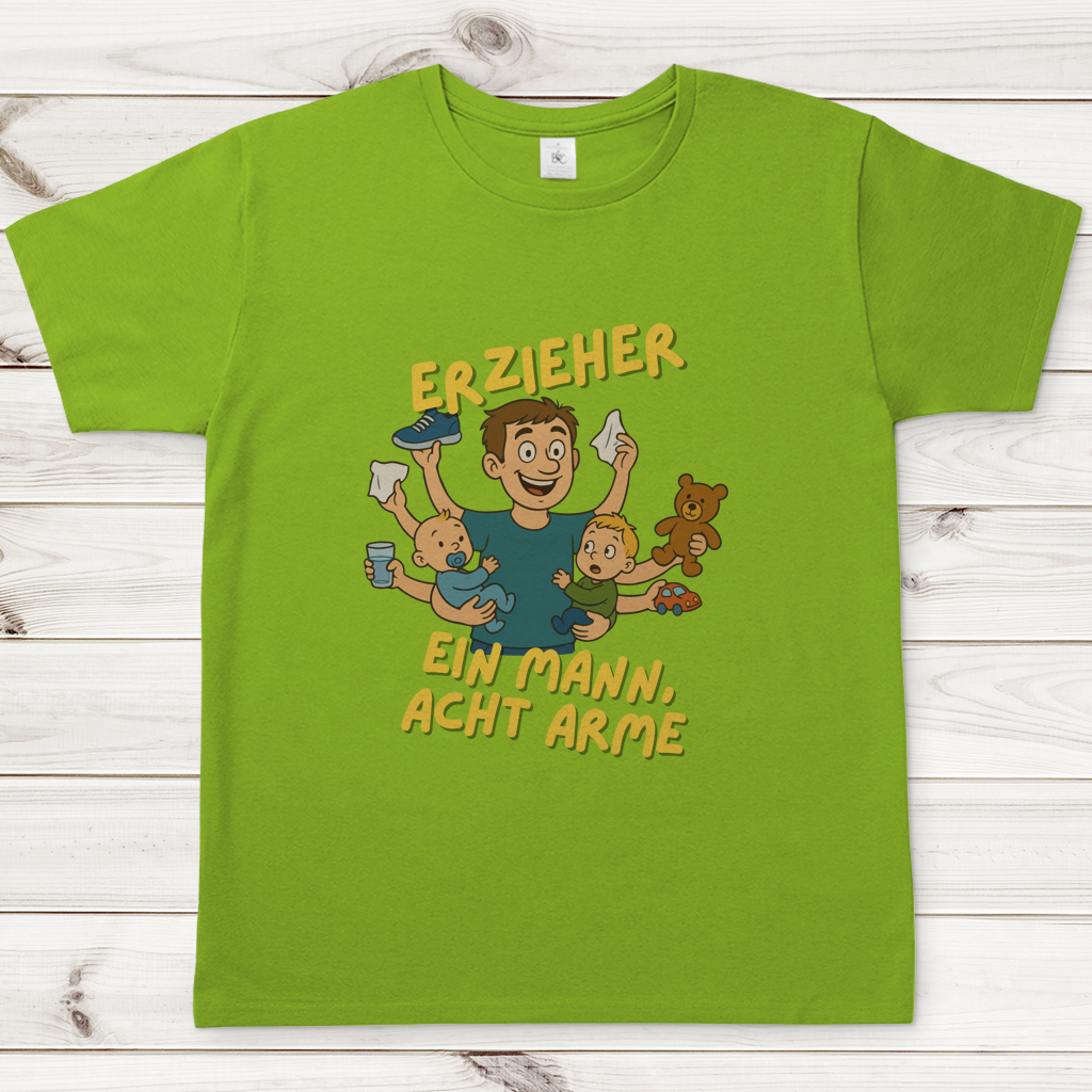 Herren T-Shirt Erzieher - Ein Mann acht Arme