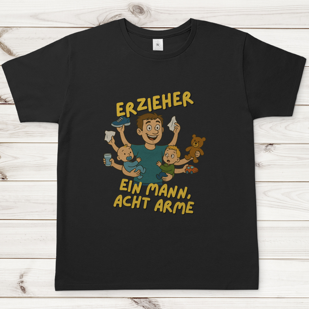 Herren T-Shirt Erzieher - Ein Mann acht Arme