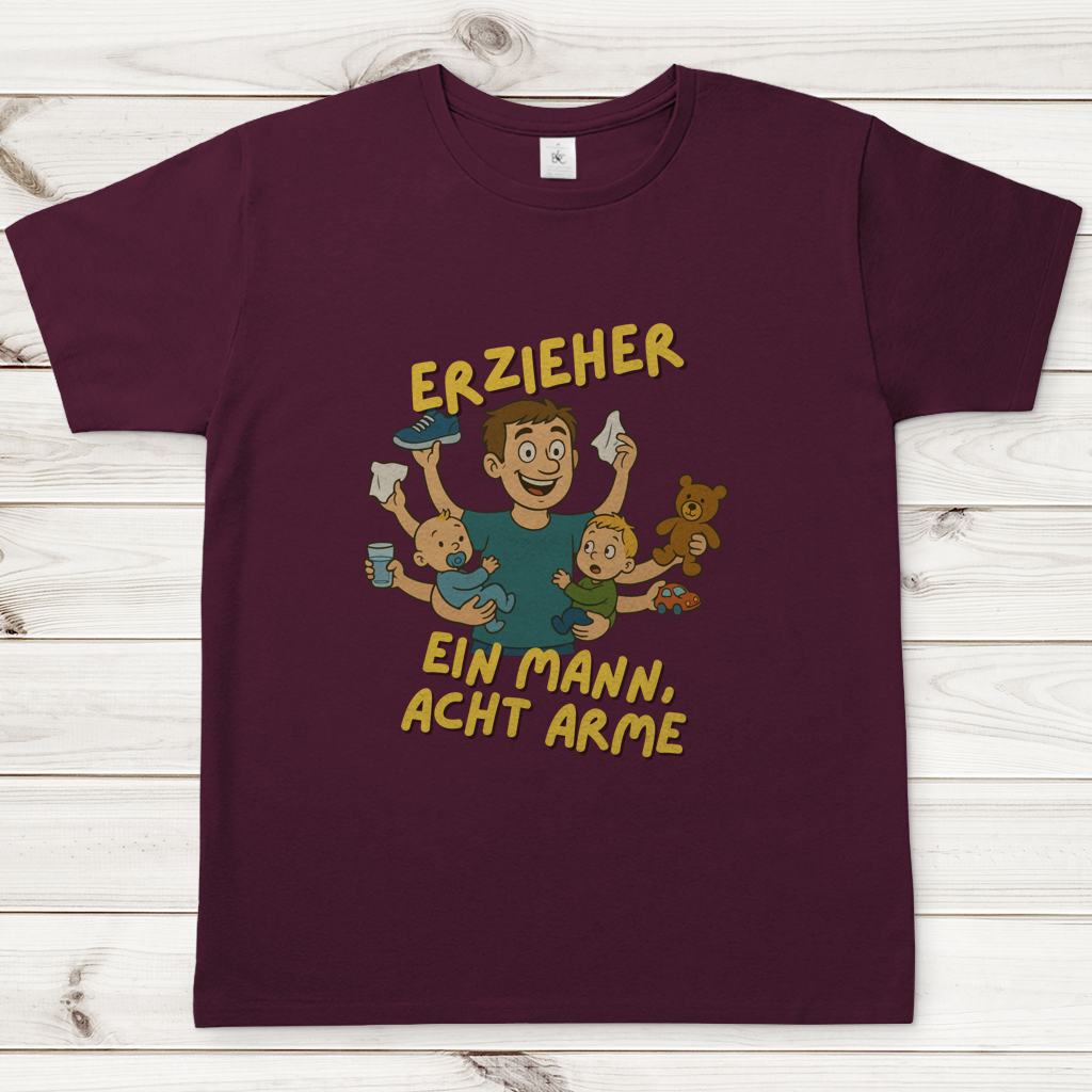 Herren T-Shirt Erzieher - Ein Mann acht Arme
