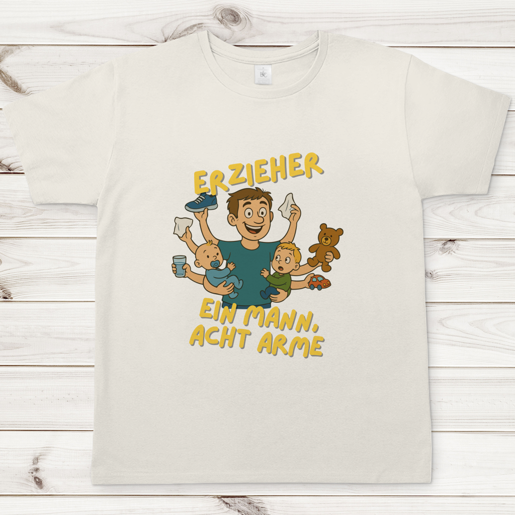 Herren T-Shirt Erzieher - Ein Mann acht Arme