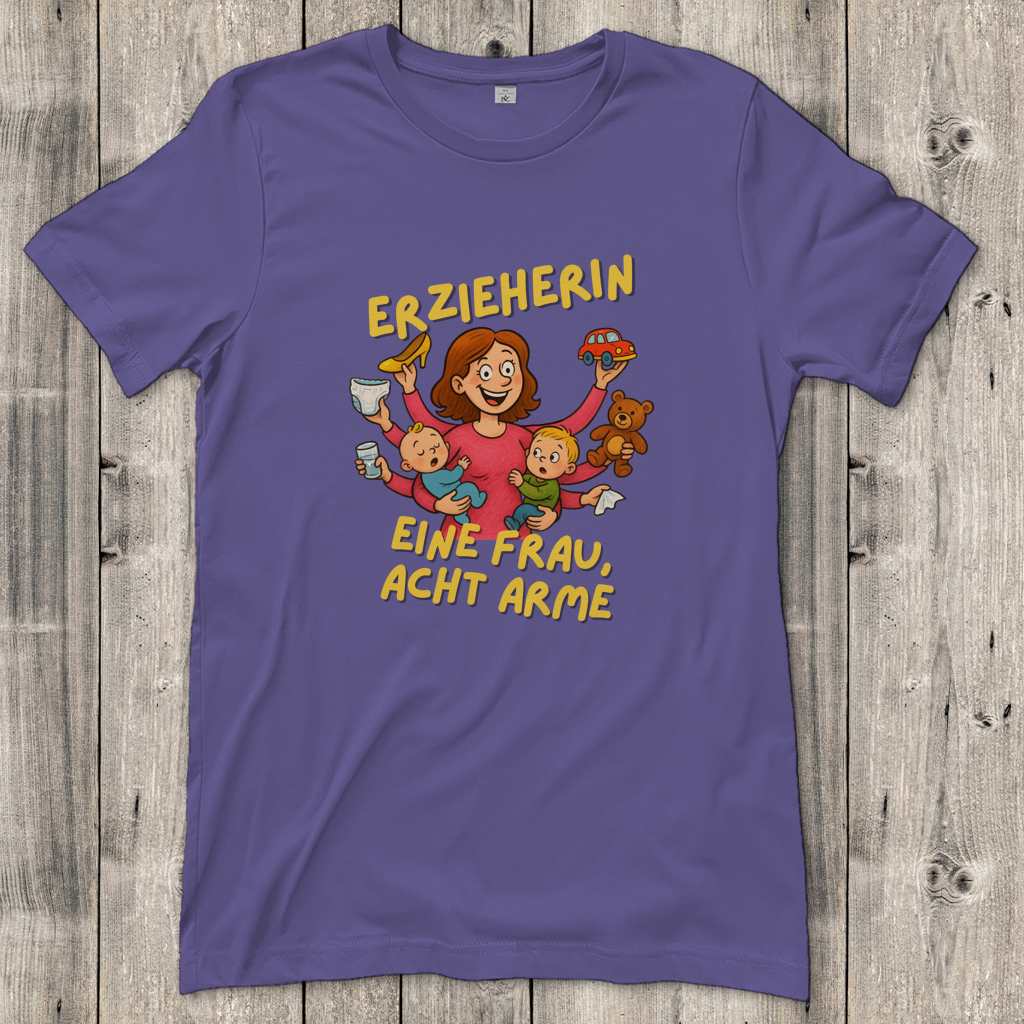 Damen T-Shirt  Erzieherin - Eine Frau acht Arme