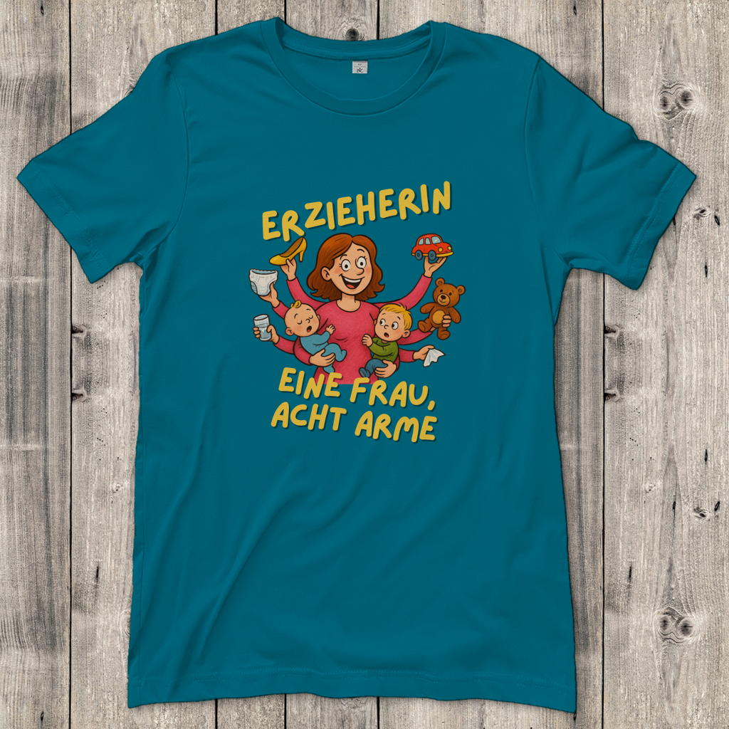 Damen T-Shirt  Erzieherin - Eine Frau acht Arme