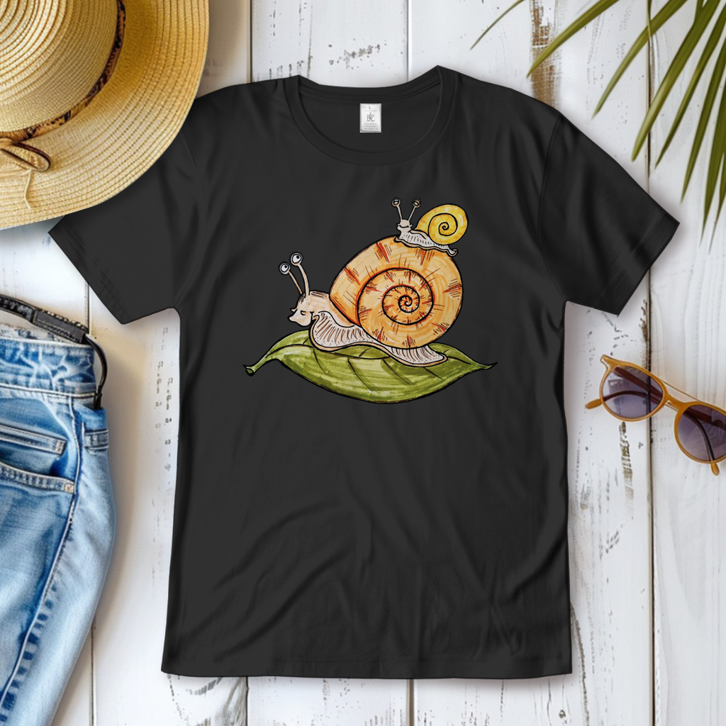 Damen T-Shirt Krabbelcrew Schnecke on Tour
