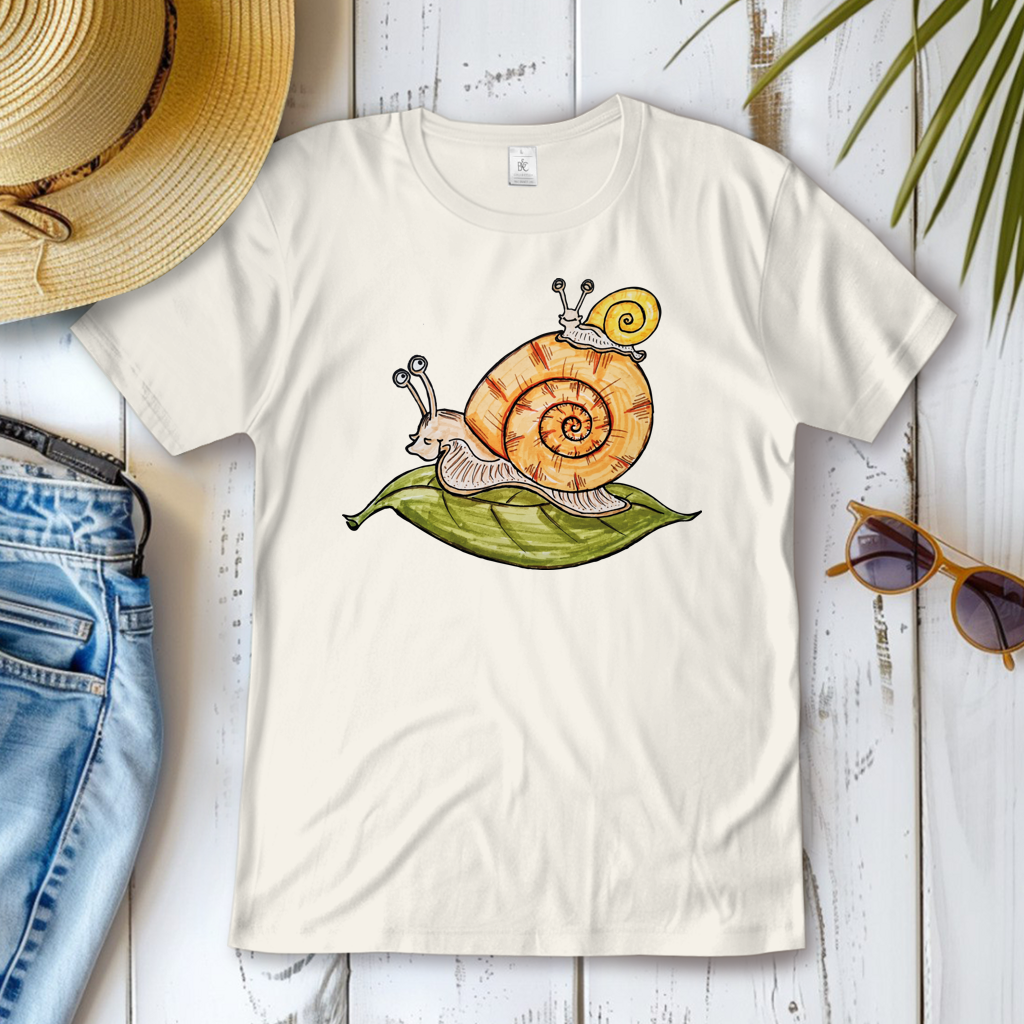 Damen T-Shirt Krabbelcrew Schnecke on Tour