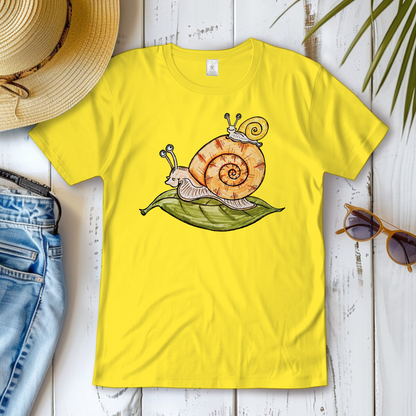 Damen T-Shirt Krabbelcrew Schnecke on Tour