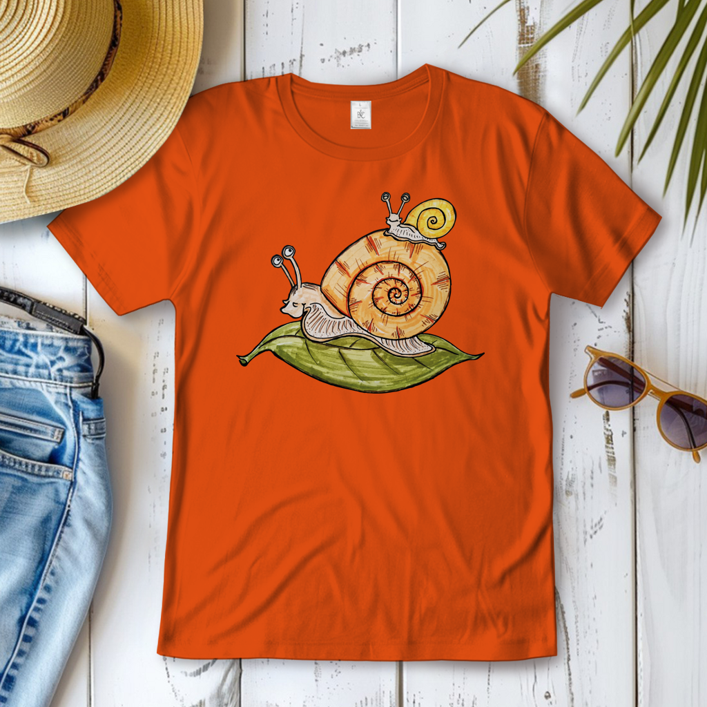 Damen T-Shirt Krabbelcrew Schnecke on Tour