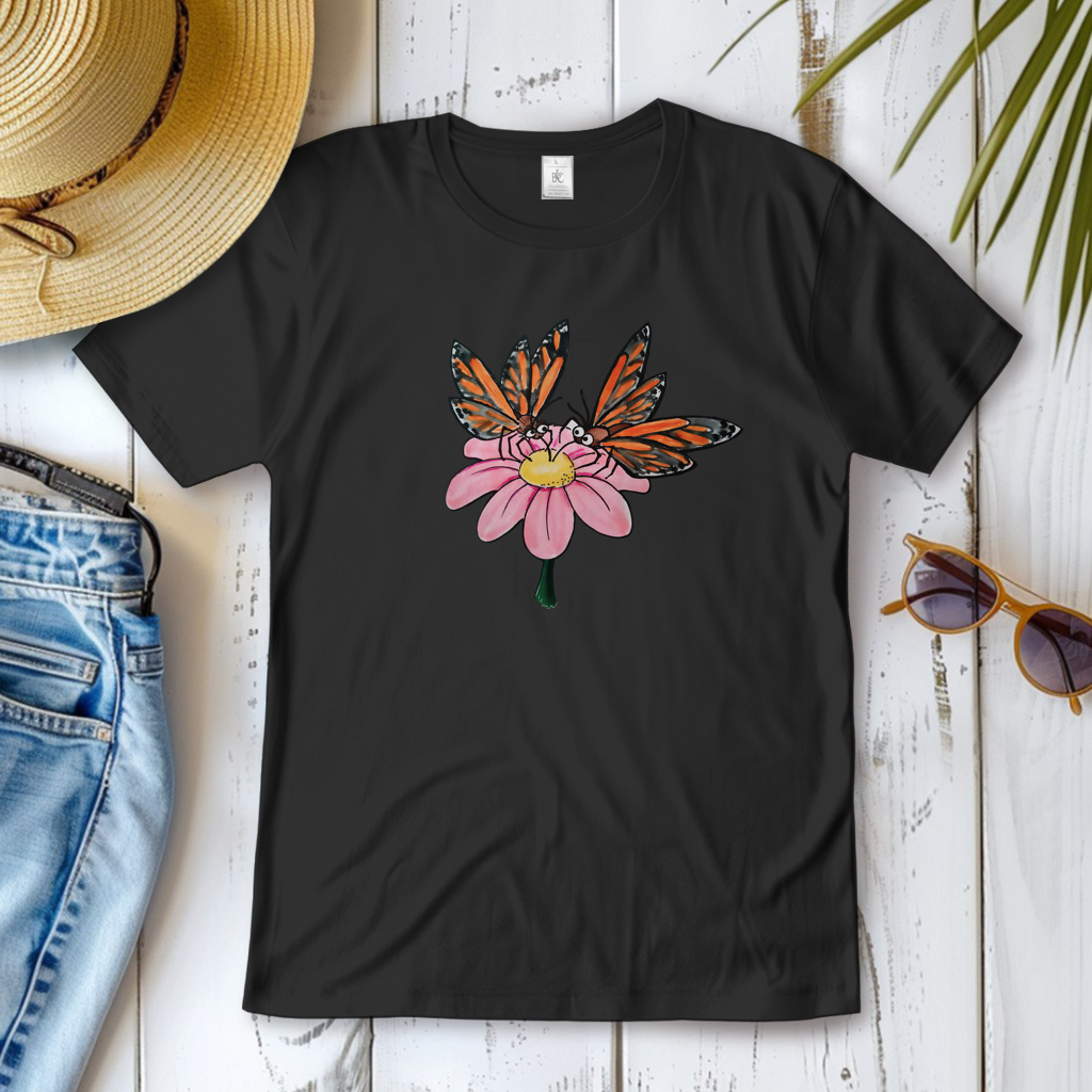 Damen T-Shirt Krabbelcrew Schmetterlinge