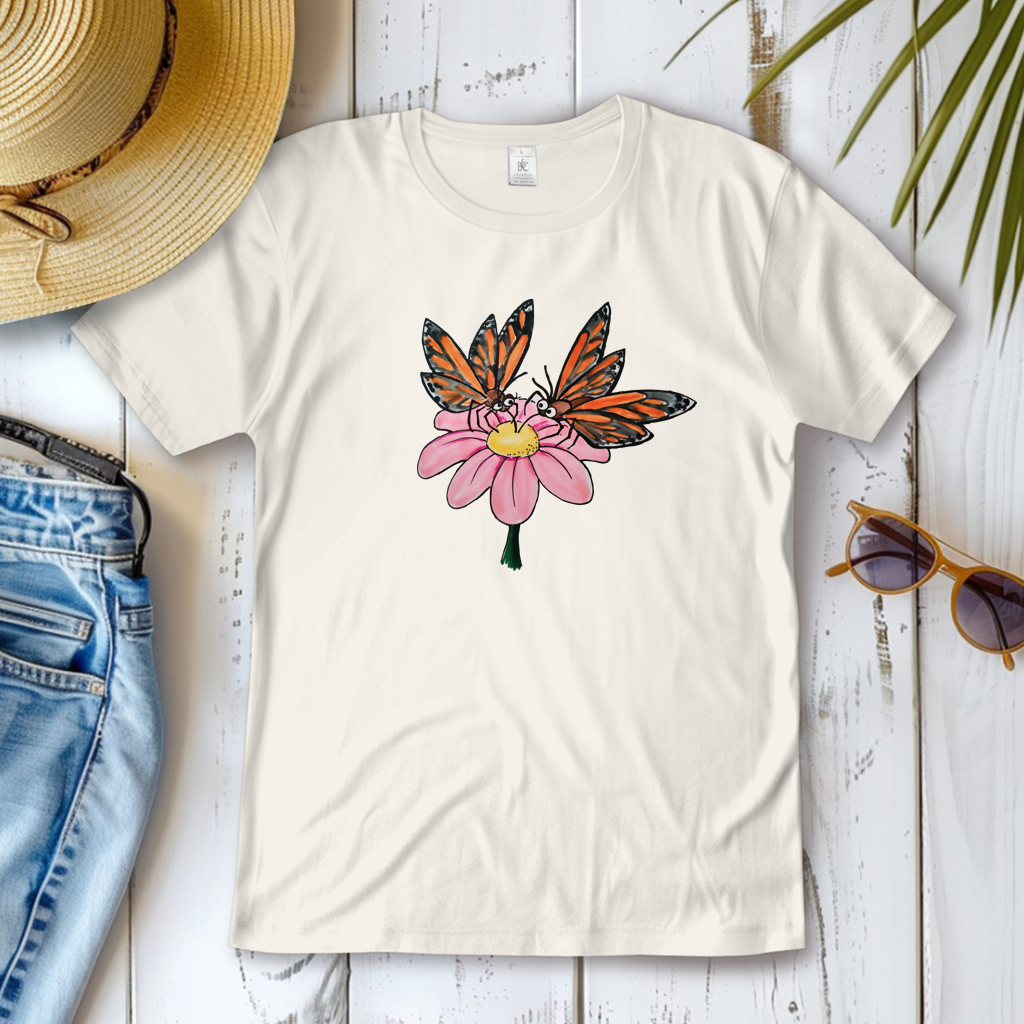 Damen T-Shirt Krabbelcrew Schmetterlinge