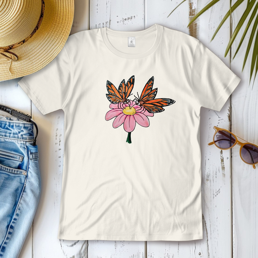 Damen T-Shirt Krabbelcrew Schmetterlinge