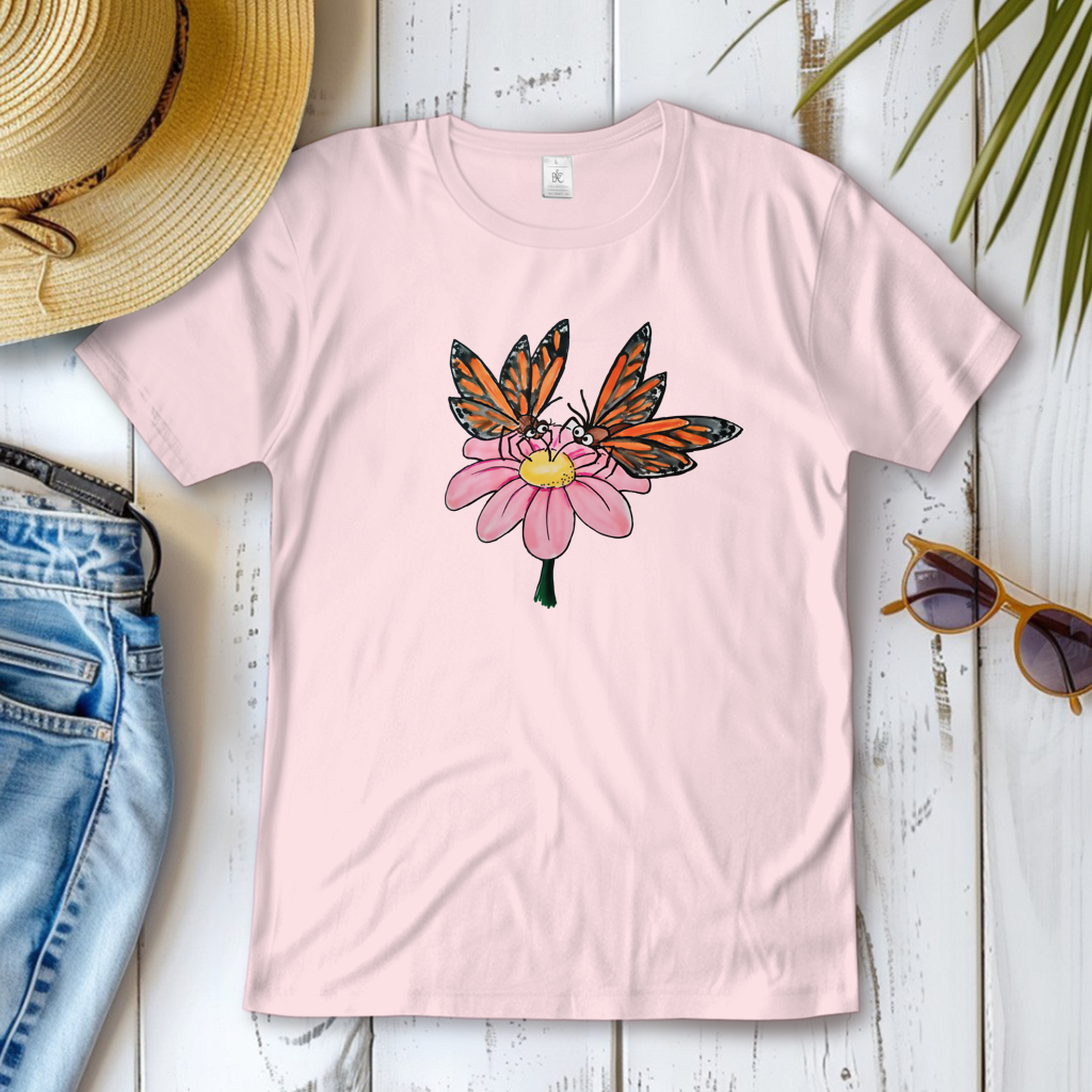 Damen T-Shirt Krabbelcrew Schmetterlinge