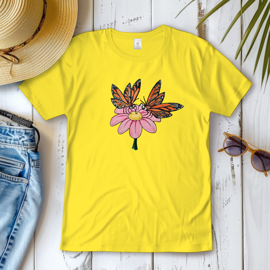 Damen T-Shirt Krabbelcrew Schmetterlinge