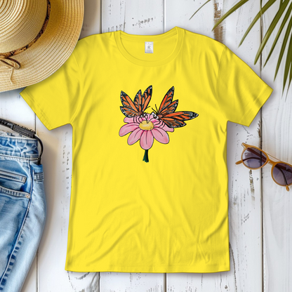 Damen T-Shirt Krabbelcrew Schmetterlinge