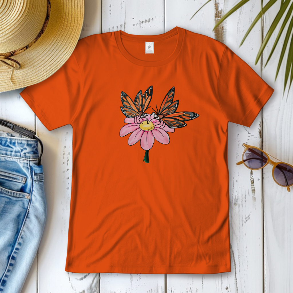 Damen T-Shirt Krabbelcrew Schmetterlinge