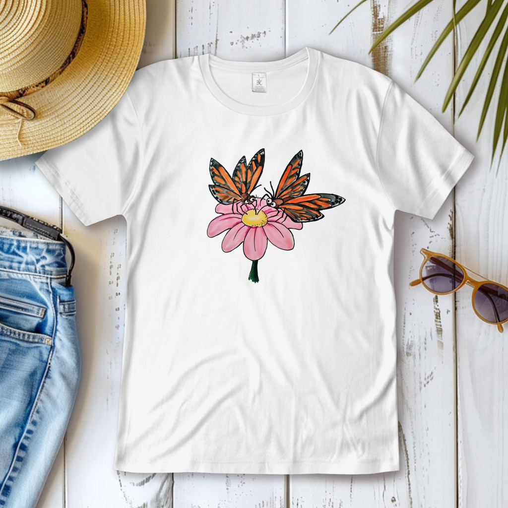 Damen T-Shirt Krabbelcrew Schmetterlinge