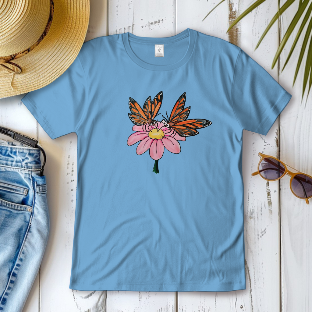 Damen T-Shirt Krabbelcrew Schmetterlinge