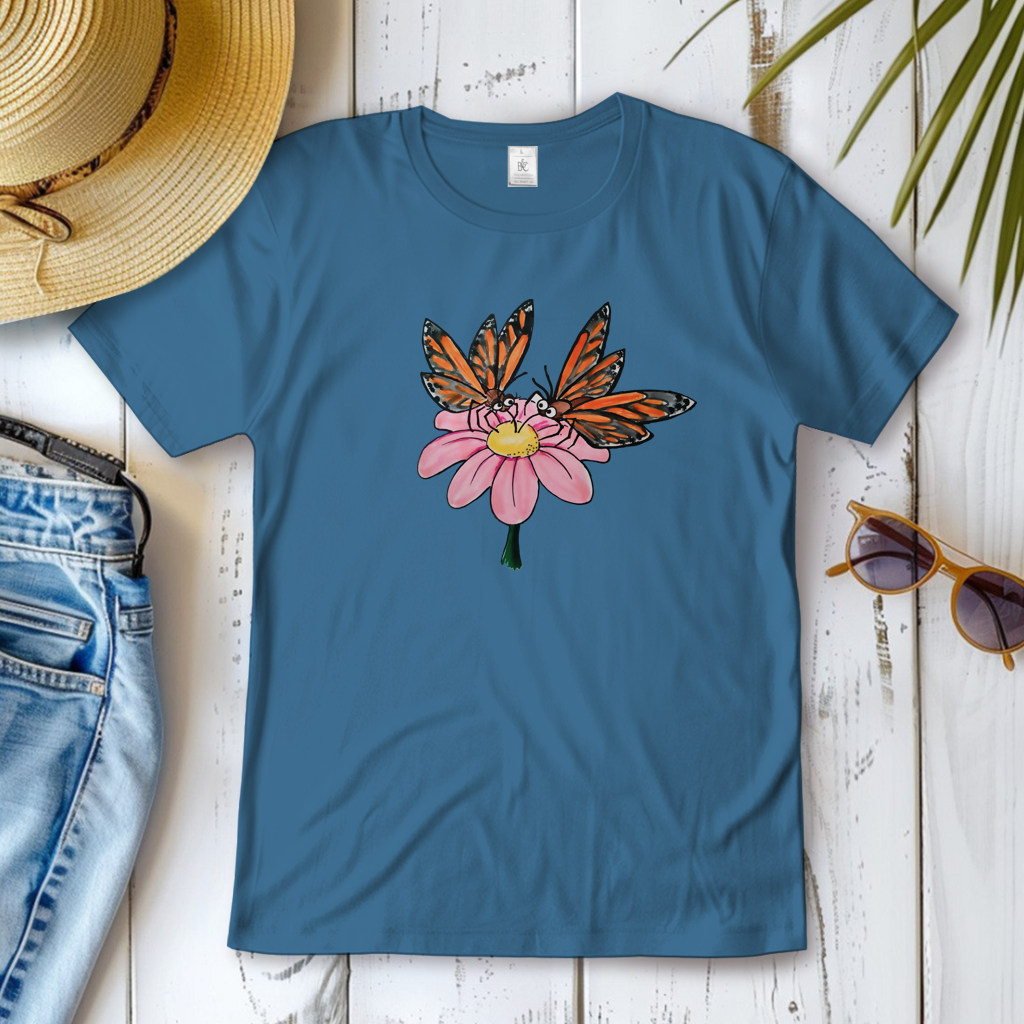 Damen T-Shirt Krabbelcrew Schmetterlinge